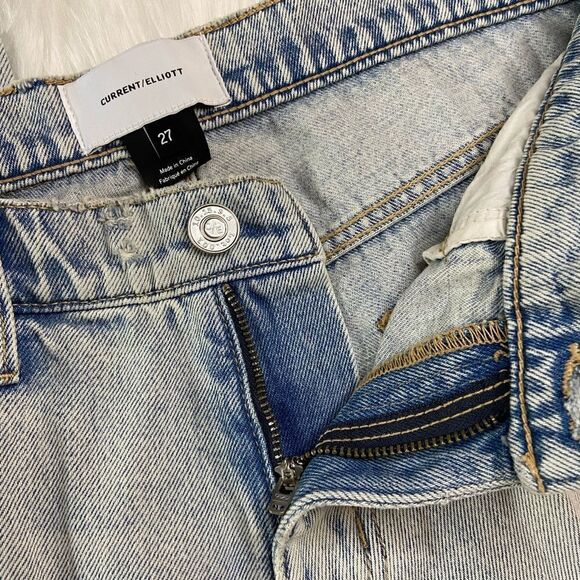 New Current Elliot Light Wash Mid-Rise Straight Leg Denim Jeans - Picture 6 of 13